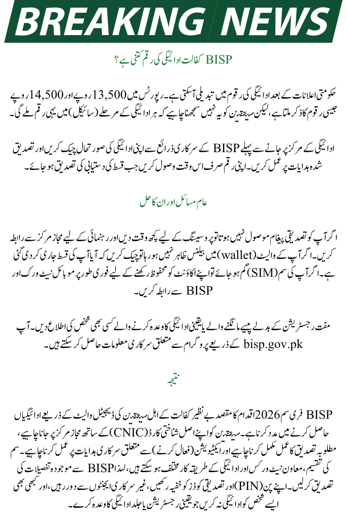 BISP Free SIM 2026 Program